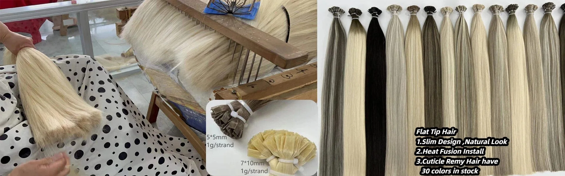 Extensions de cheveux à pointe plate