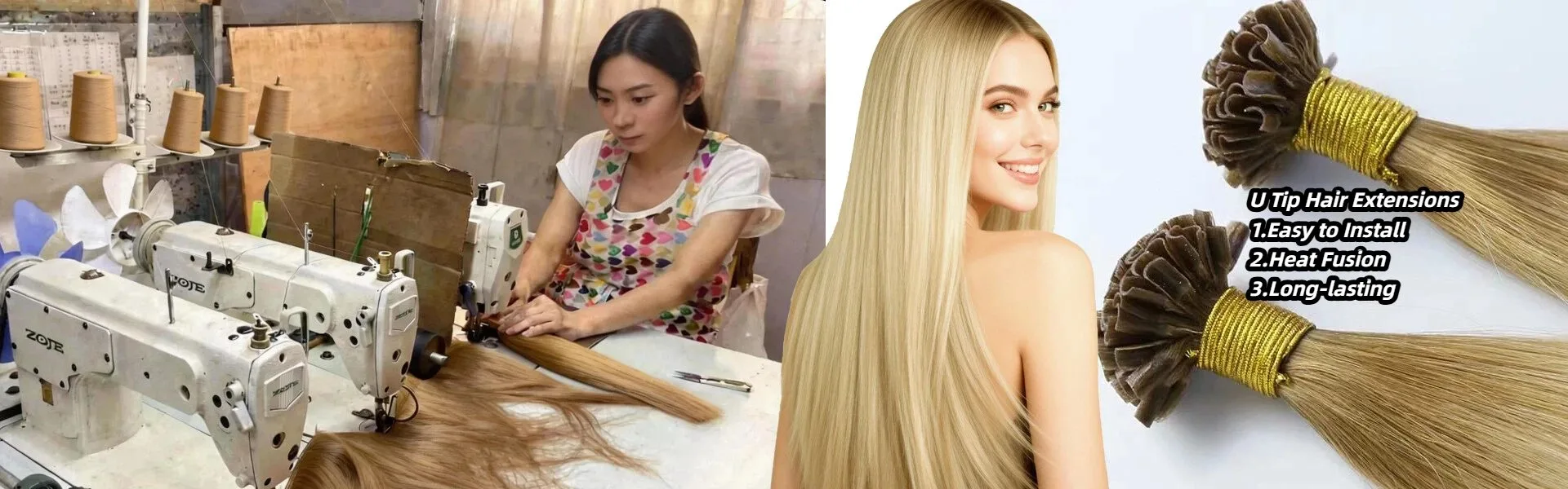 Extensions de cheveux en U