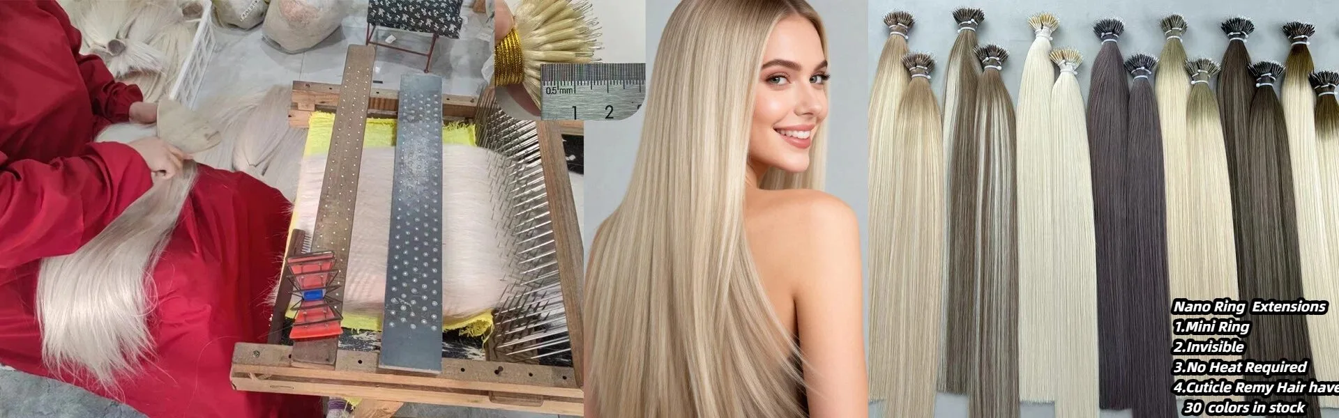 Extensions de cheveux à anneau nano