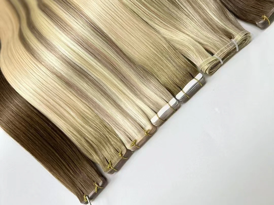Commande d'extensions de cheveux avec ruban adhésif premium terminée et expédiée au client britannique