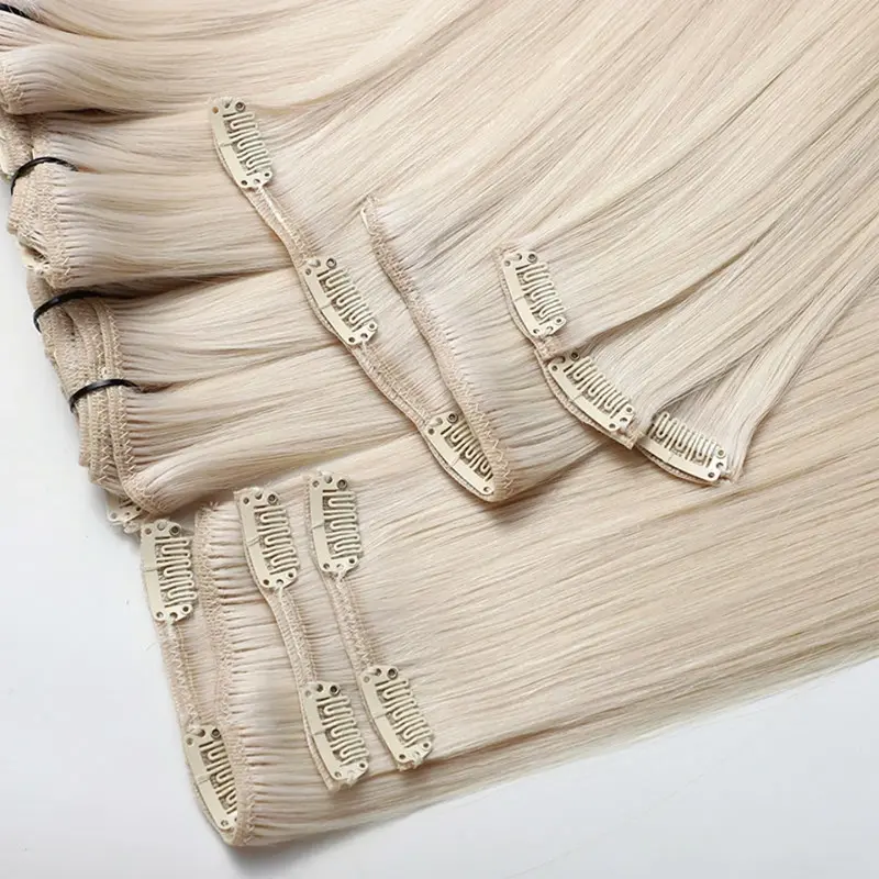 Extensions de cheveux humains à clipser